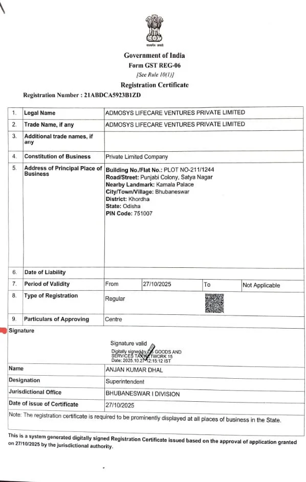 GST Certificate